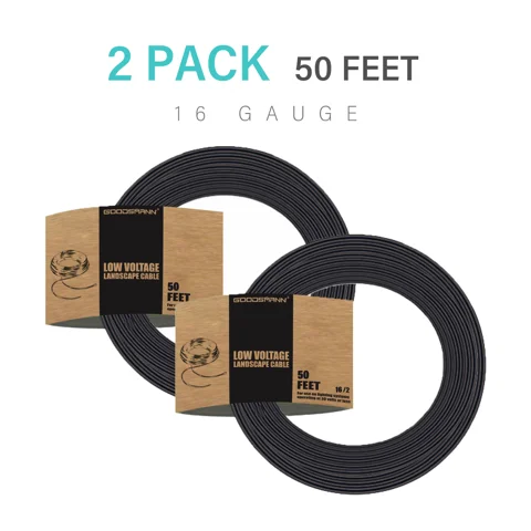 Low Voltage Landscape Wire for Low Voltage Landscape Lights (2 Pack 16/2 50 Feet)