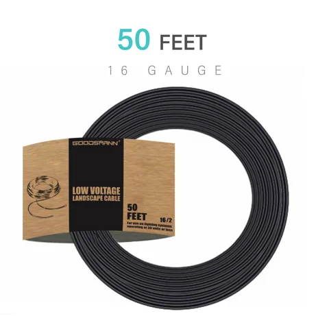 Low Voltage Landscape Wire 1 Pack 16/2 50FT Outdoor Lighting Wire 16AWG for Low Voltage