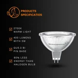 LED Bulbs MR16 5W 400 Lumens 2700K 8 Pack