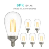 Low Voltage LED Bulbs 12V AC 1W LED 100 Lumen 2700K Warm White E12 Base Bulbs for