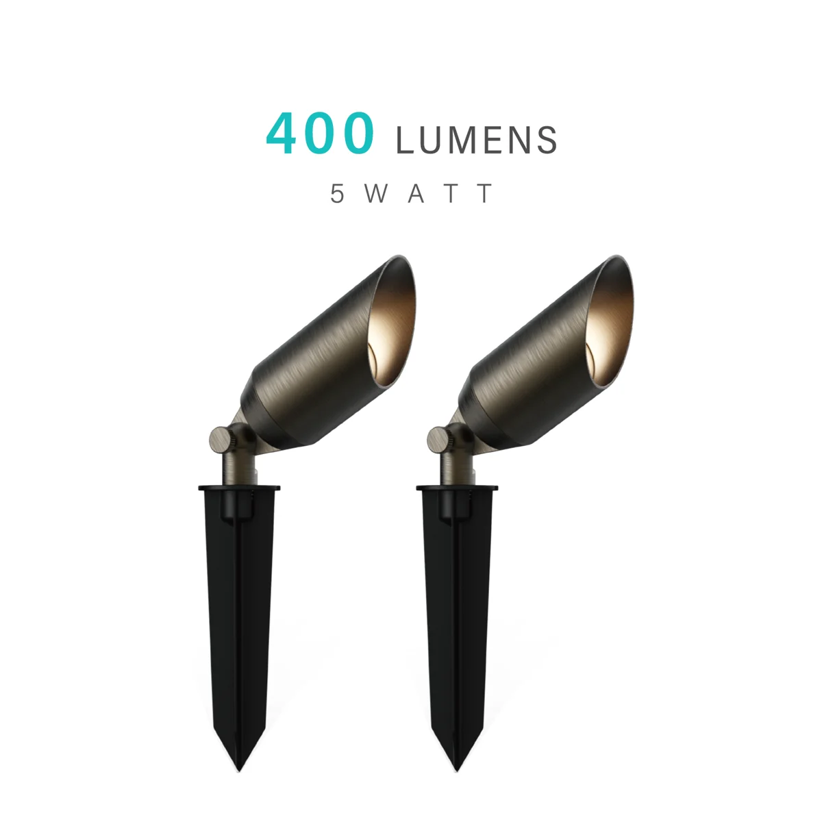 5W Brass Low Voltage Spotlight — 2PK