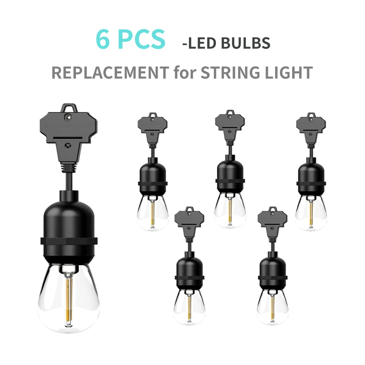LED Replacement Bulbs 6 Pack for String Light